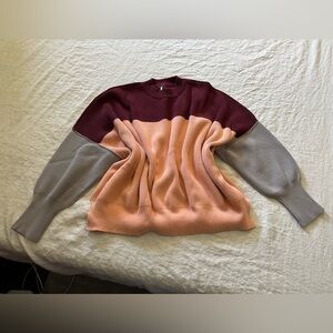 Free People Oversized Colorblock Sweater